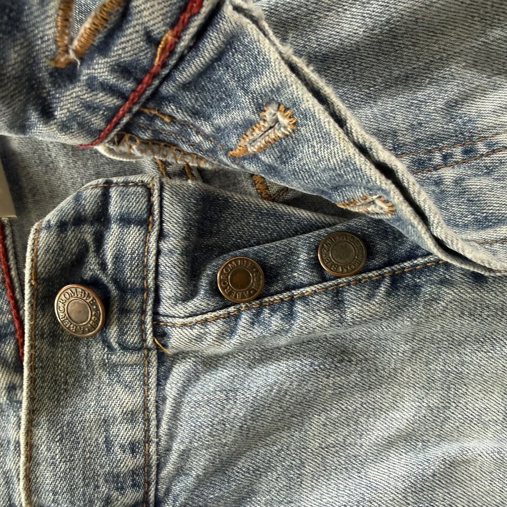 Vintage Y2K Abercrombie & Fitch Mens 30x30 Faded Button Fly Straight Leg Jeans - Picture 5 of 6